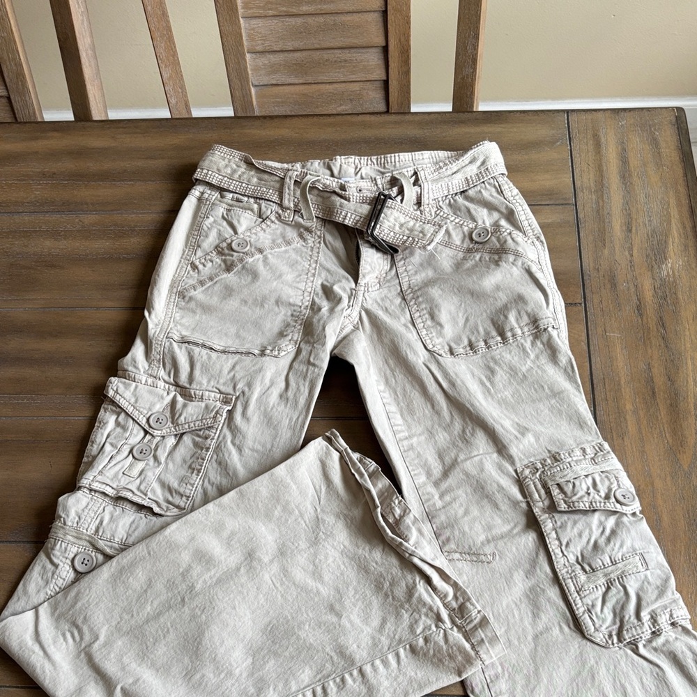 Light Beige Cargo Pants with Belt